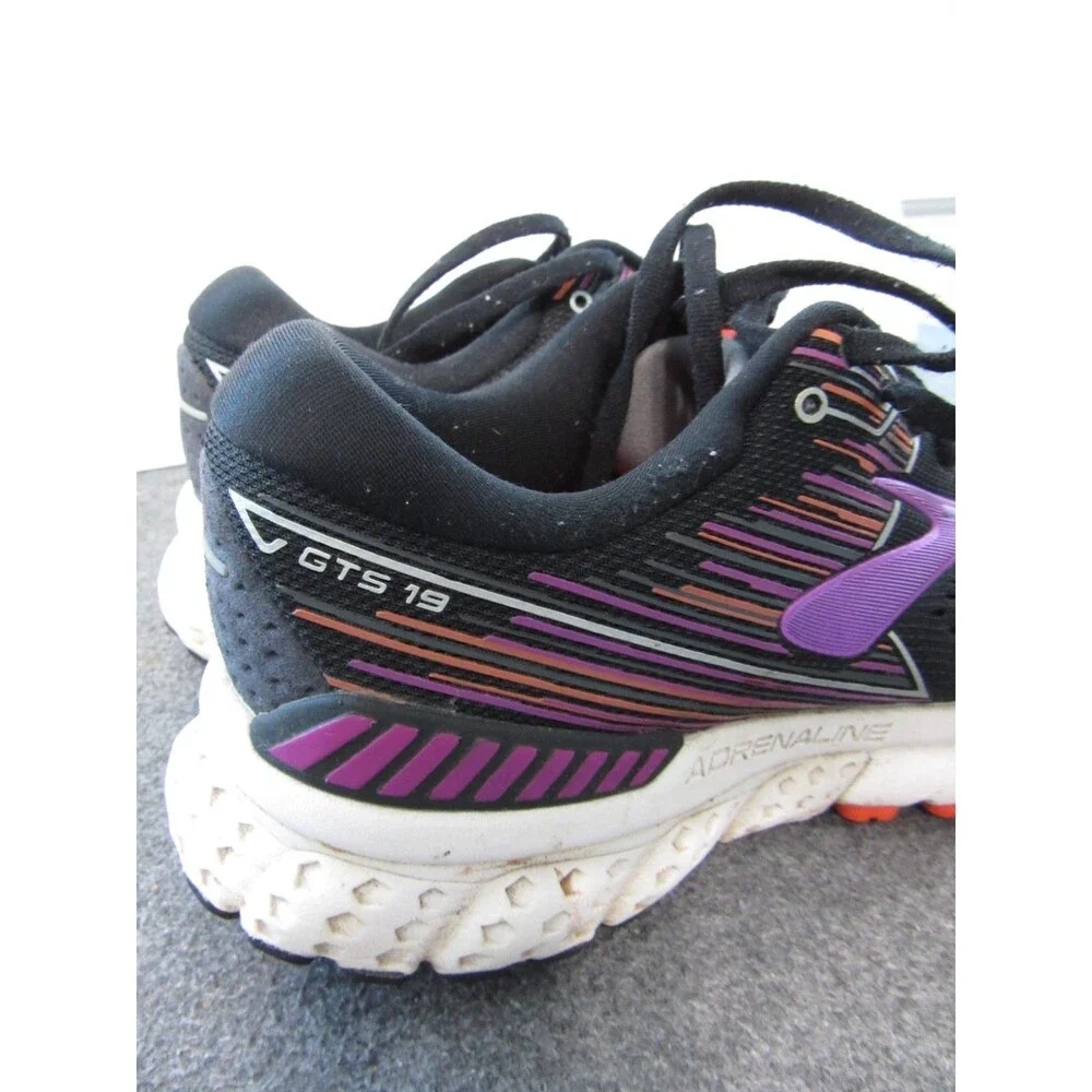 Brooks Adrenaline GTS 19 Women's Sz. 7.5 Black Purple Running Shoes 1202841B080